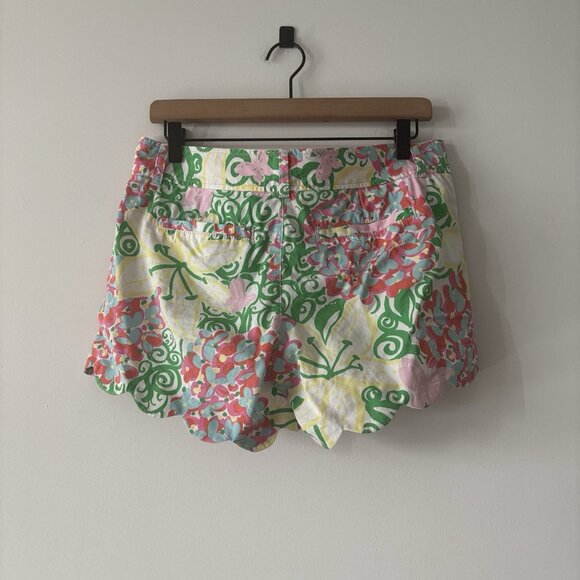 Lilly Pulitzer Buttercup Scalloped Shorts Butterfly Print Size 4 Preppy - Picture 9 of 11